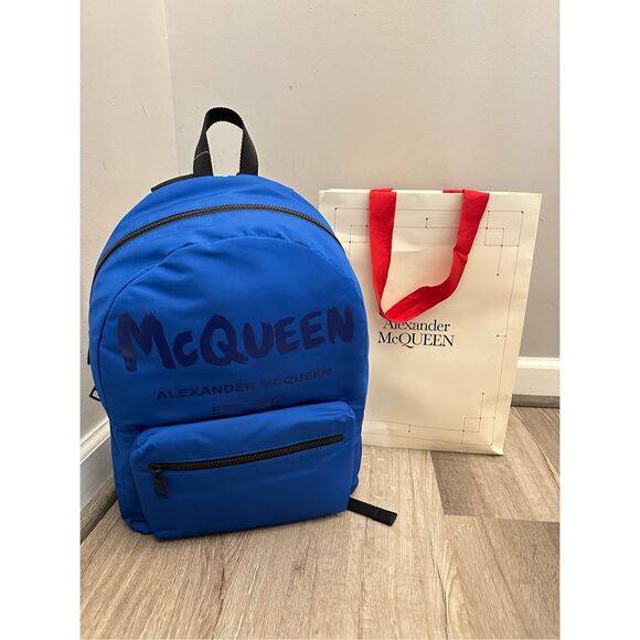NWT Alexander McQueen Men's Metropolitan Graffiti Logo Backpack $1250 - Picture 2 of 8